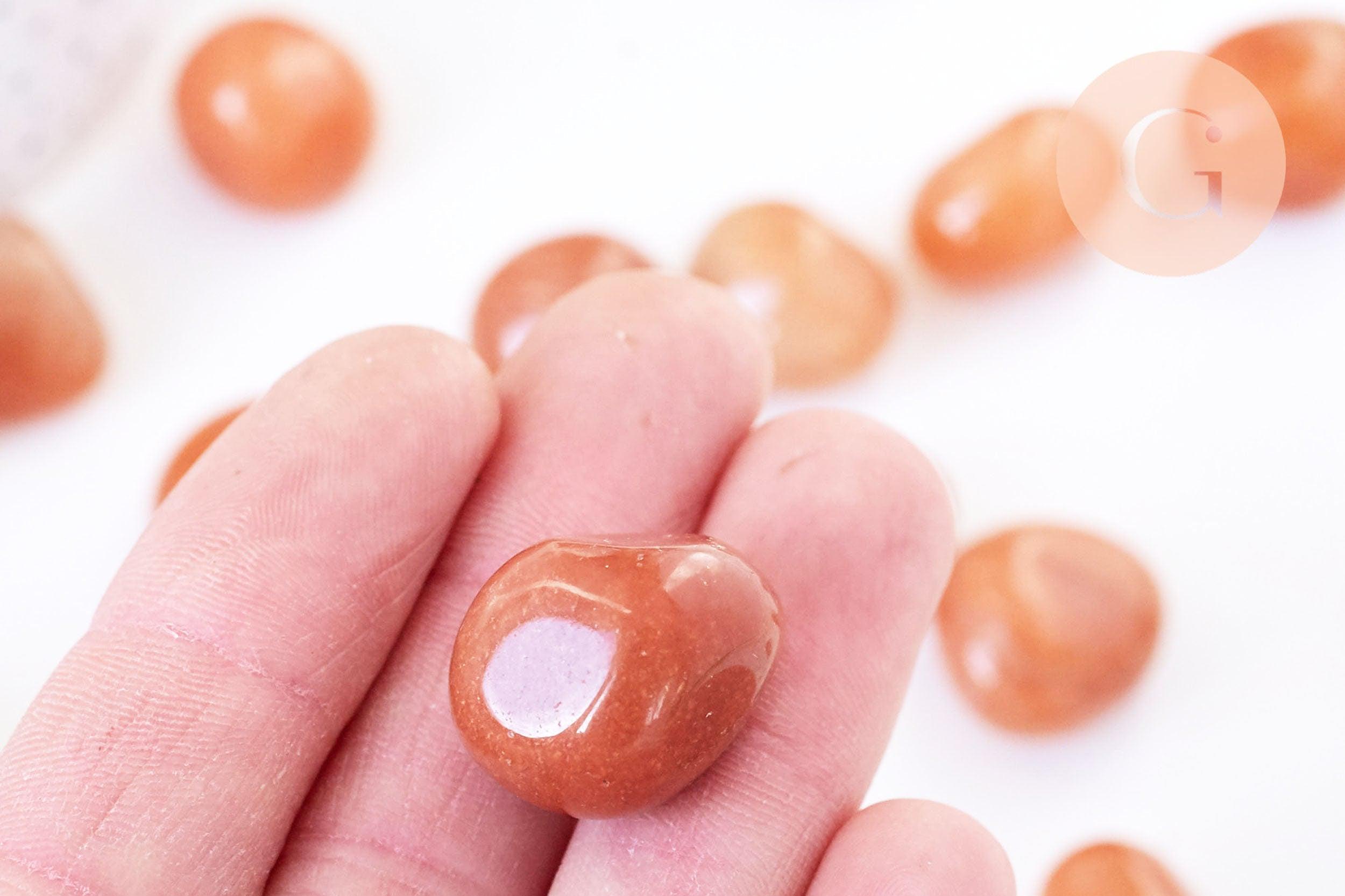 Pierre Aventurine rouge naturelle brut roulé 13-21mm, pierre naturelle, litotherapie, aventurine orange x20gr (G5781)