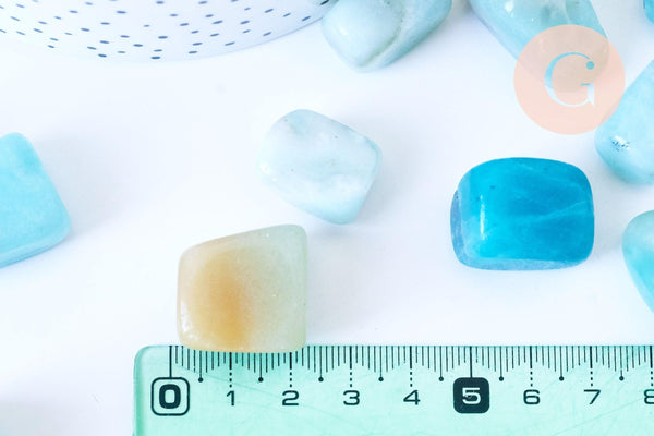 Pierre amazonite naturelle roulée 13-23mm, pierre naturelle, litotherapie, x20gr (G5772)