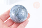Pierre boule calcite bleue naturelle 47-50mm, pierre lithotthérapie décoration de la maison, x1 (G5769)