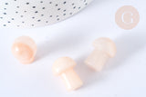 Pierre de massage champignon aventurine rose naturel lithothérapie 20-21mm, pierre lithothérapie, x1, G7547