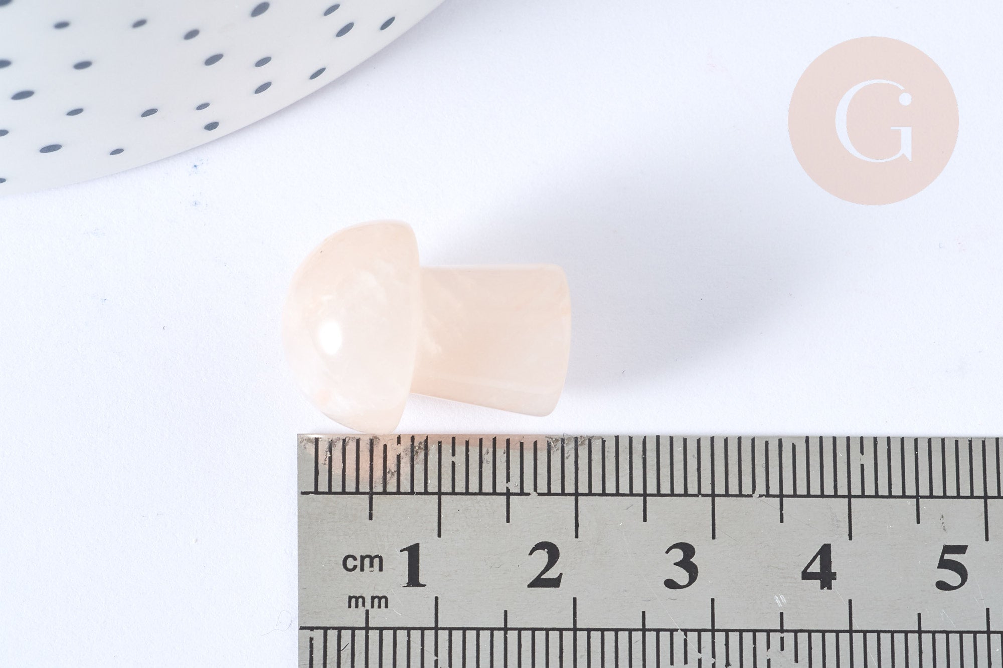 Pierre de massage champignon aventurine rose naturel lithothérapie 20-21mm, pierre lithothérapie, x1, G7547