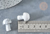 Pierre de massage champignon howlite naturel lithothérapie 21mm, howlite, lithothérapie, x1, G7510