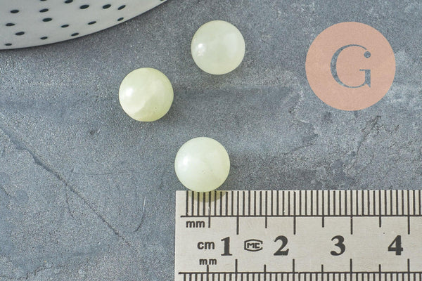 Pierre ronde jade naturel non percée 10mm, x1 (G3899)