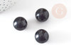 Pierre ronde obsidienne noire non percée 17.5-18mm, x1 (G4378)