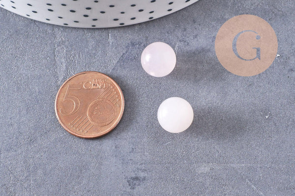 Pierre ronde quartz rose naturel non percée 10mm, x1 (G3966)