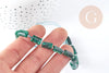 Pierres tube Quartz émeraude vert foncé 14mm, pierre naturelle, le fil de 18cm, x1(G9100)