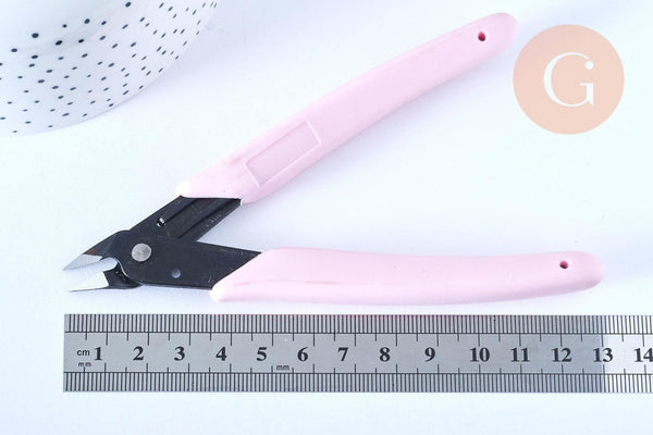 Pince coupante haute précision rose pour fabrication de bijoux, x1 (G5597)