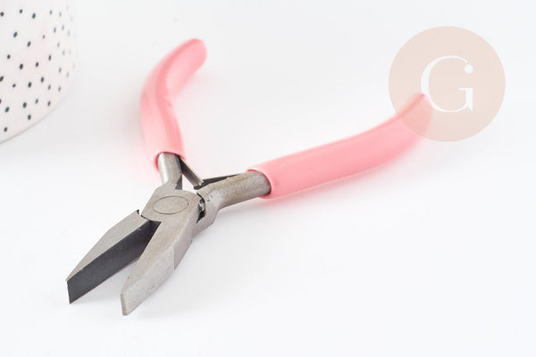 Pince plate fabrication de bijoux acier support rose 12cm, x1 (G5895)