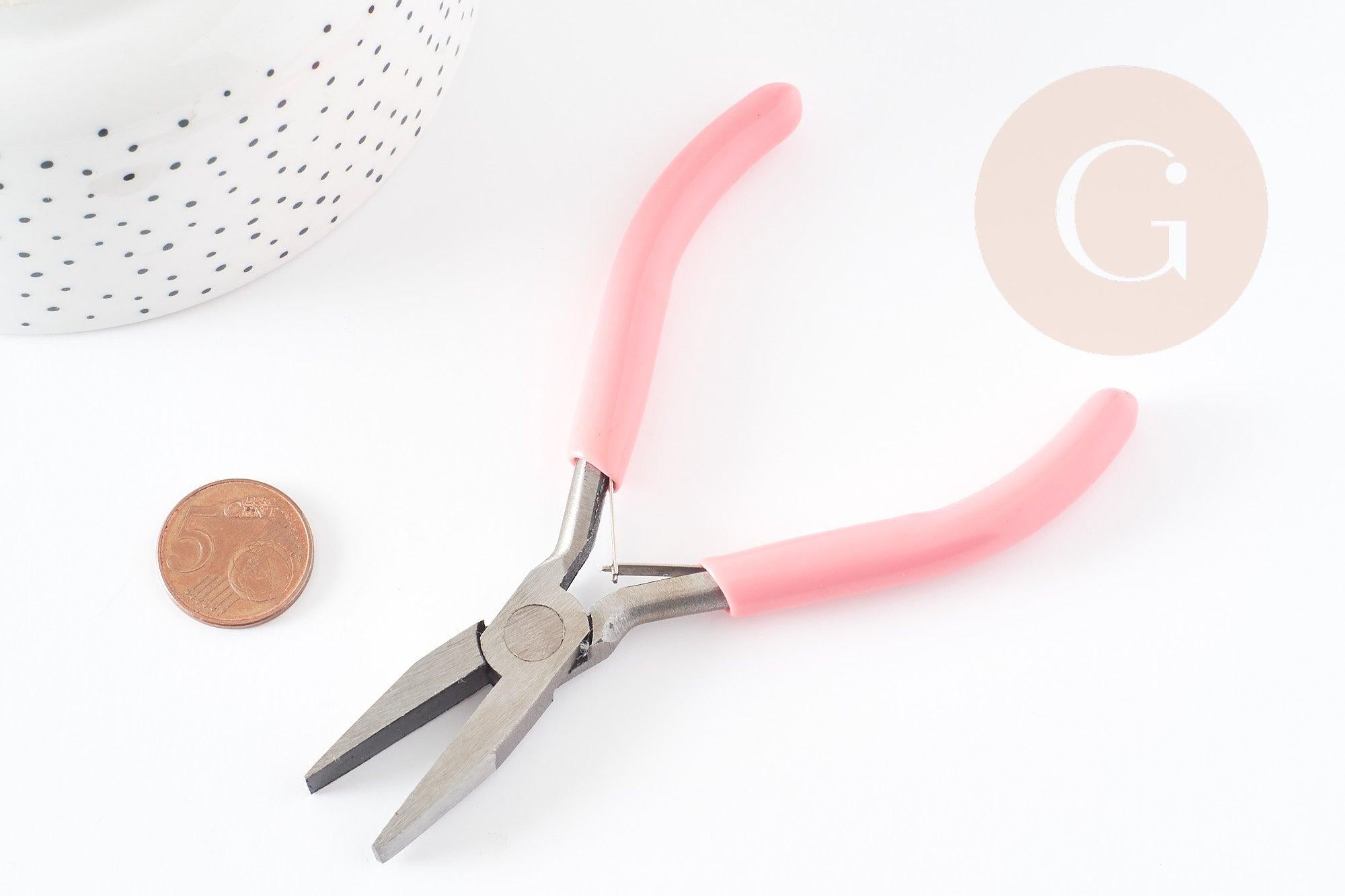 Pince plate fabrication de bijoux acier support rose 12cm, x1 (G5895)
