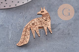 Pin’s Broche oiseau renard ours cœur bois 40mm, x1 (G11007)