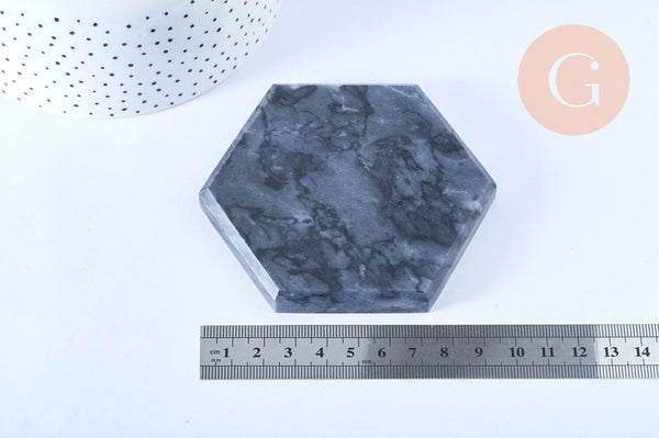 Plateau décoration Marbre noir, blanc, vert, présentoir bijoux, un support décoratif minimaliste pour poser vos bijoux,11.1cm, x1,G3266