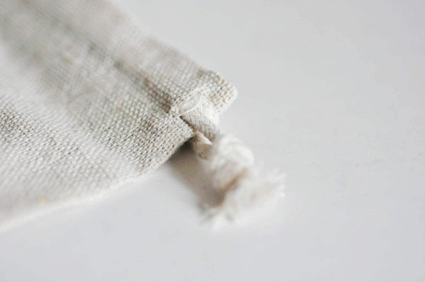 Pochette bijou coton blanc écru 12cm, x1 (G2376)