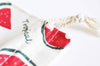 Pochette bijou coton imprimé pastèque 14cm, x1 (G1782)