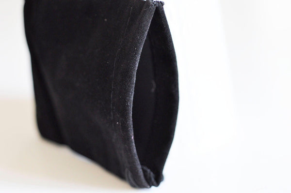 Pochette bijou velours noir rangement cadeau bijoux 12cm, x1 (G2204)