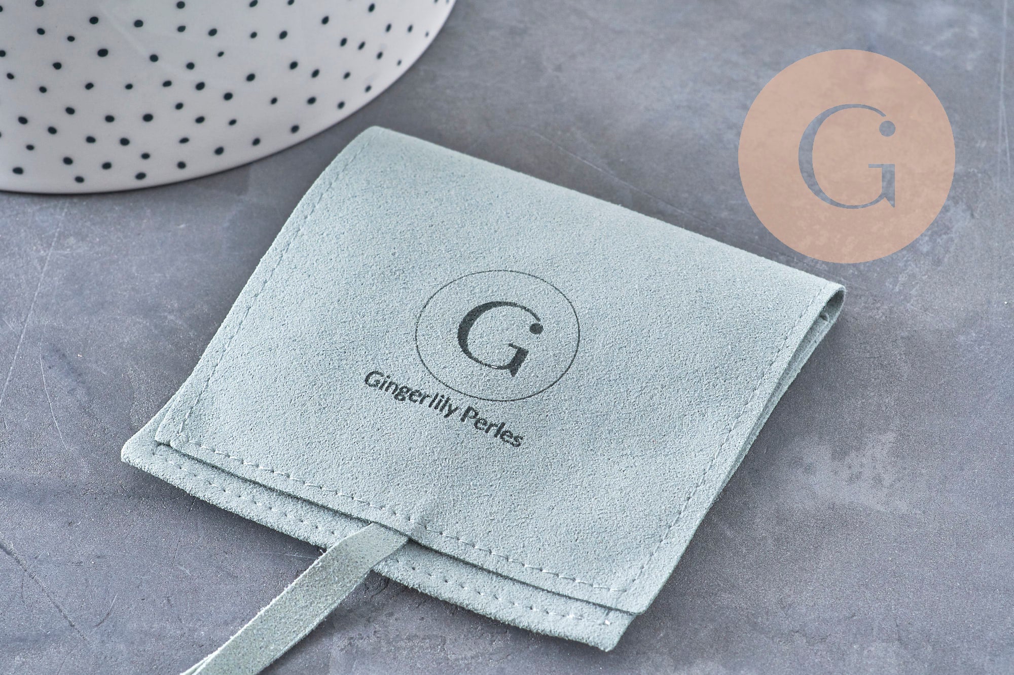 Bolsita de microfibra de gamuza personalizada para joyas, x1 o x5 (G10993)
