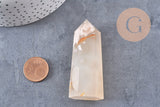 Pointe agate fleur naturelle roulée, agate fleur naturelle, pierre semi-precieuse, séance lithothérapie, x1 (G4864)