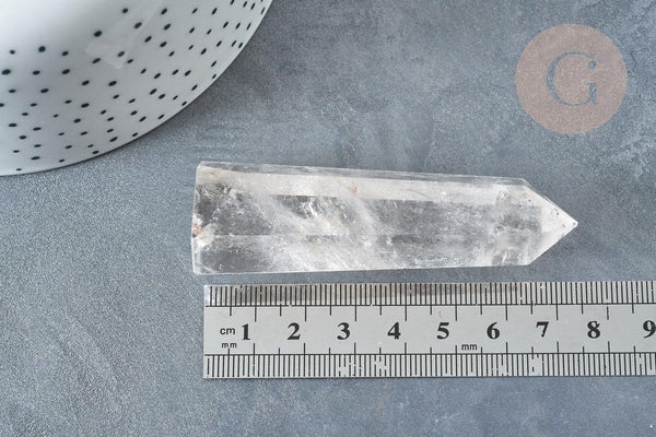 Pointe cristal de roche naturel 34-100mm, quartz naturel, pierre semi-précieuse, séance lithothérapie, x1 (G7942)