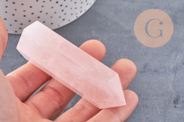 Pointe cristal de roche naturel 60-87mm, quartz naturel, pierre semi-precieuse, séance lithothérapie, x1 (G7210)