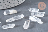 Pointe cristal de roche non percée 10-46mm, pierre brute, création bijoux,cristal, perle pierres, pierre naturelle, x1 G6842