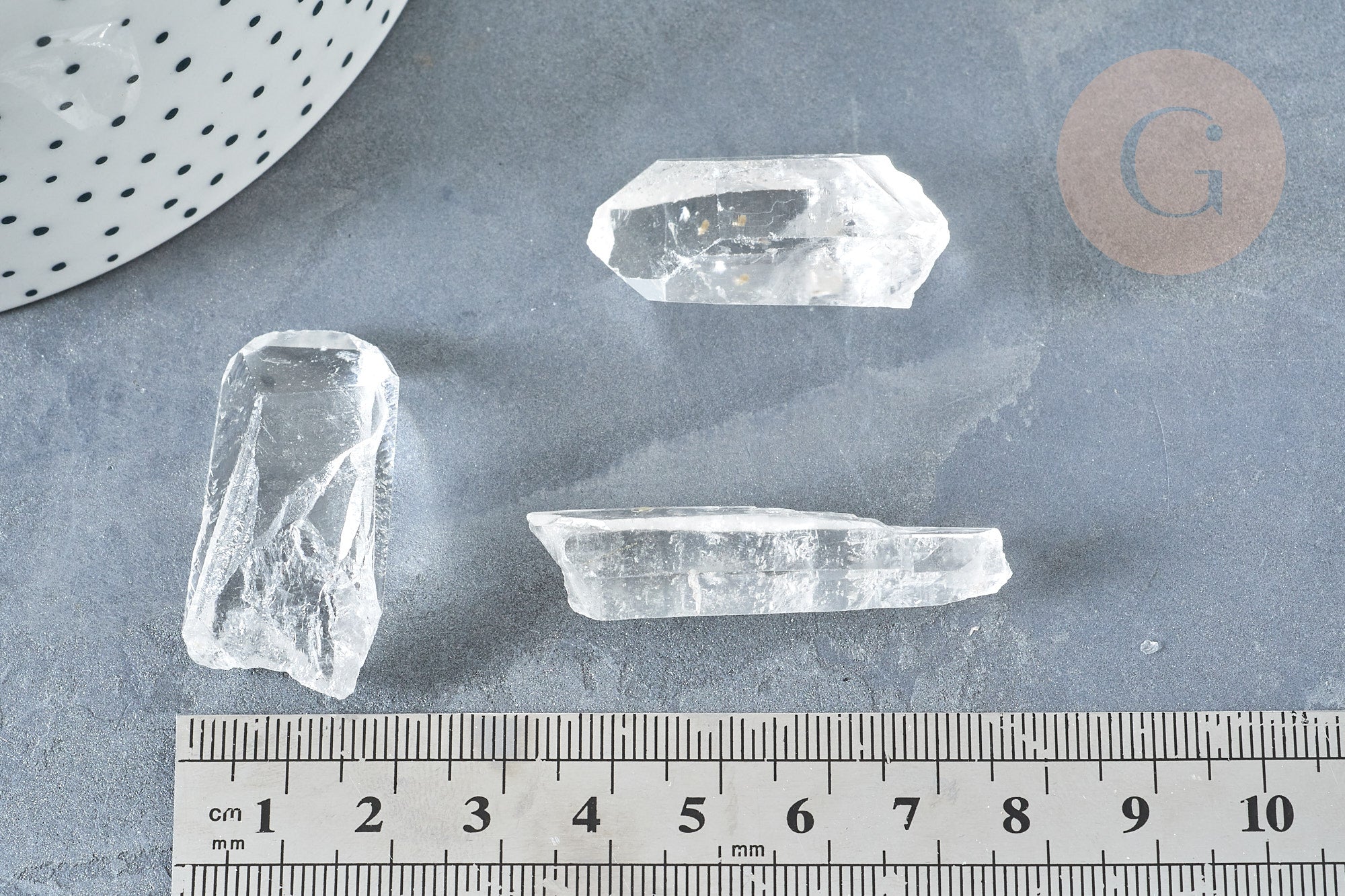 Pointe cristal de rochenaturel transparent brut non percée, x1 (G8231)