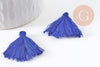 Pompon bleu coton bleu 25-31mm, x5 (G2770)