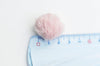 Pompon fourrure rose support doré 21mm,décoration pompon imitation fourrure x2 G4496