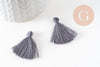 Pompon gris foncé coton,décoration pompon,accessoire coton, coton gris,25-31mm, x5 G1668