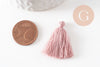 Pompon rose clair coton,décoration pompon,accessoire coton, pompon boucles,coton rose,25-31mm, x5 G2769
