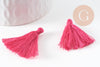 Pompon rose coton 25-31mm, décoration pompon,accessoire coton, pompon boucles, x5 G2772