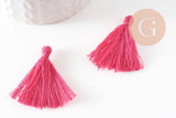 Pompon rose coton 25-31mm, décoration pompon,accessoire coton, pompon boucles, x5 G2772