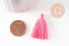 Pompon rose coton,décoration pompon,accessoire coton, pompon boucles, coton rose,25-31mm, x5 G0110