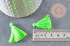 Pompon vert florescent coton,décoration pompon,accessoire coton, pompon boucles,coton vert,28mm, x5 G4812