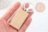 Porte-clef rectangle bois personnalisable 63.5mm, x1 (G9633)