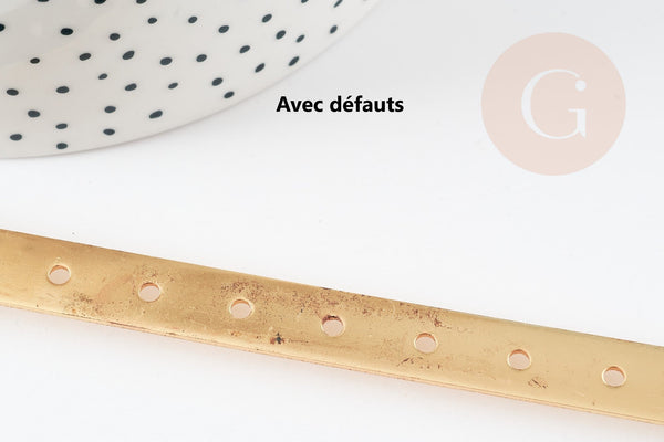 Présentoir à bijoux boucles d'oreilles laiton doré socle bois 25.4cm, x1 (G8378)