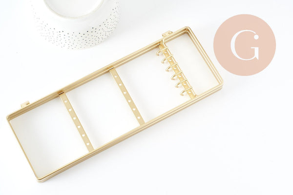 Présentoir à bijoux collier boucles d'oreilles pliable laiton doré 28cm, x1 (G9316)