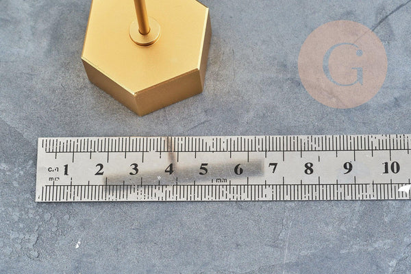 Présentoir bijoux boucles d'oreilles métal doré 11.6cm ou 13.6cm, x1 (G8944)