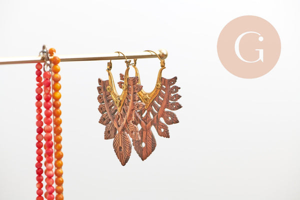 Présentoir bijoux boucles d'oreilles métal doré pied marbré 2 barres 26cm, x1 (G10245)