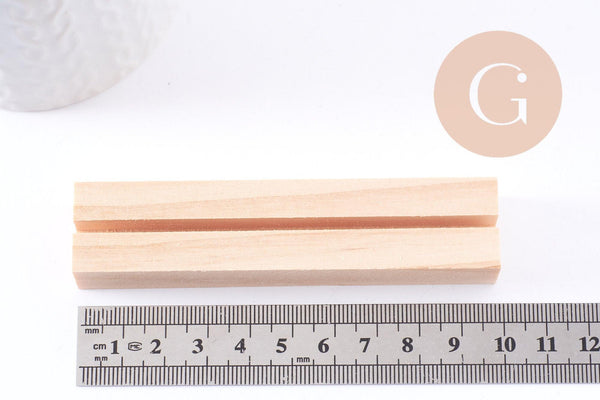 Présentoir rainuré bois pour table menu personnalisable 9.9cm, x1 (G10238)