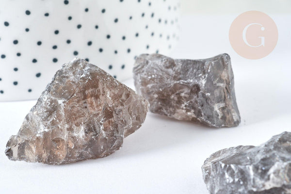 Quartz fumé naturel brute 13~48 ,quartz fumé naturel, pierre semi-précieuse,création bijoux, lithothérapie, la pierre G7585