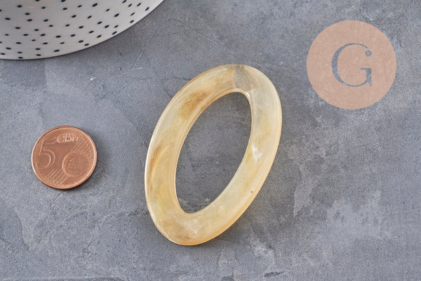 Grosse perle ovale acrylique,perle acétate, grandes perles connecteur plastique,62mm, x 8 (G0725)