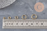 Mix Anneaux de jonction ronds ouverts acier 304 inoxydable doré IP 1mm, x50 (G11107)