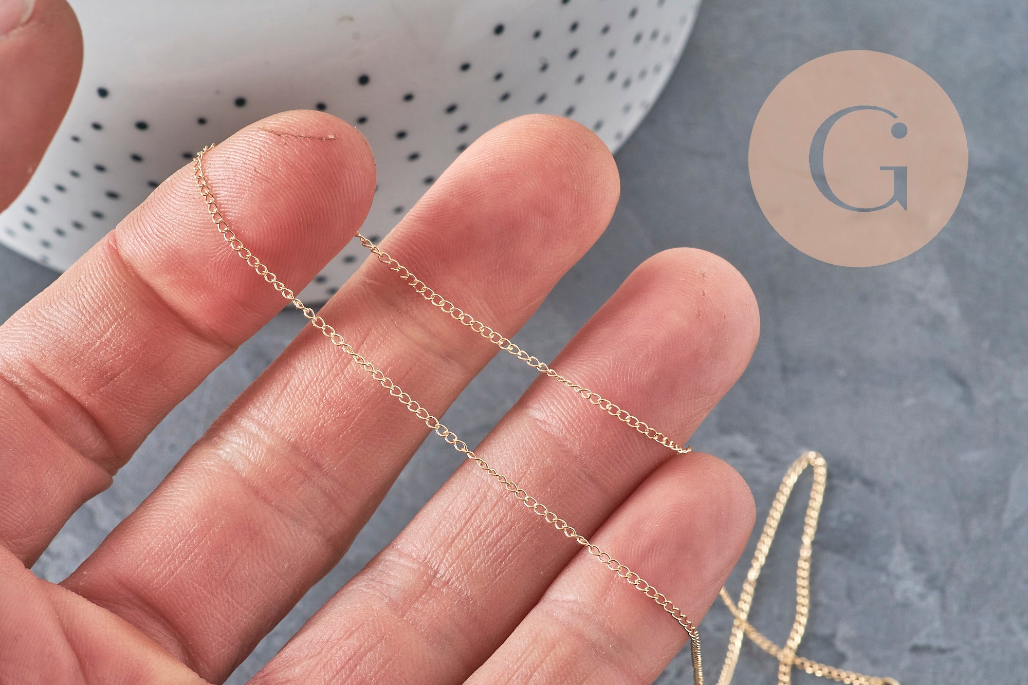 Collar Cadena fina con cierre dorado gold-filled 45.7cm x1 (G2617)