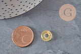 Yellow glass and gold leaf donut pendant, a round glass pendant for your jewelry creations, 15x3mm, x 10 (3.5g) G3505