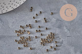 Crimp beads brass bronze color 3x2mm, x2 Grams VALID