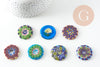 Pendentif donut millefiori murano multicolore 29-39mm x1 (G1451)-Breloques et pendentifs-Gingerlily Perles