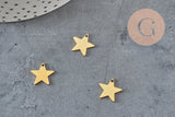 Pendentif acier doré inoxydable étoile 12mm x1 (G6147)-Breloques et pendentifs-Gingerlily Perles