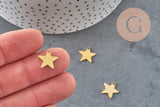 Pendentif acier doré inoxydable étoile 12mm x1 (G6147)-Breloques et pendentifs-Gingerlily Perles