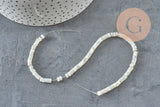 EP-natural mother-of-pearl heishi pastel gray, colored shell tube, shell bead, jewelry creation, 2x4mm, strand of 185 beads G4769