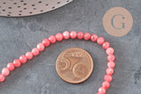 Perle ronde jade naturel rose facette 4mm, x1 fil de 38 cm (G2335)-Perles-Gingerlily Perles
