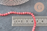 Perle ronde jade naturel rose facette 4mm, x1 fil de 38 cm (G2335)-Perles-Gingerlily Perles
